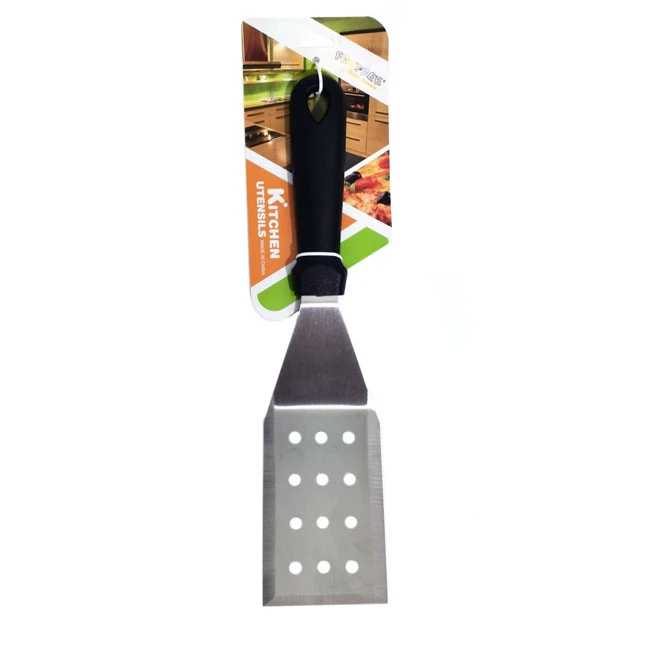 Перфорирана шпатула за барбекю 29.5 см от неръждаема стомана Перфорирана шпатула за барбекю 29.5 см от неръждаема стомана