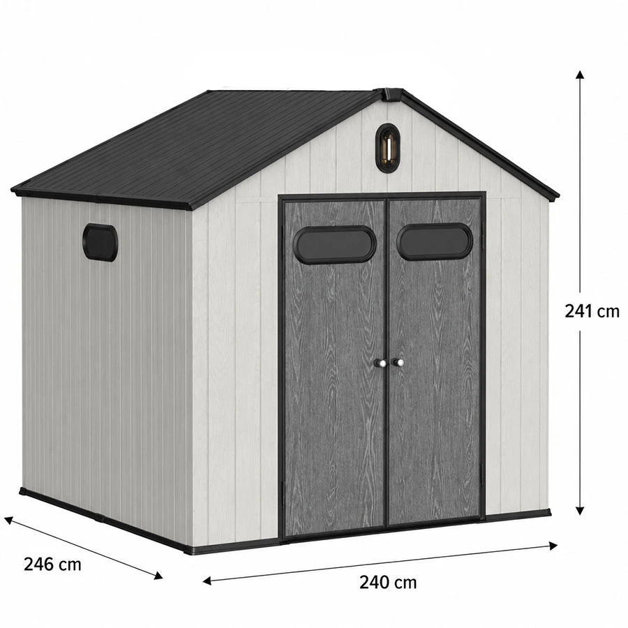 Градинска къща-барака 240 × 246 × 241 см. HDPE- пластмаса Градинска къща-барака 240 × 246 × 241 см. HDPE- пластмаса
