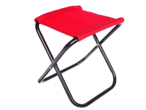 Сгъваем туристически стол тип табуретка, червен до 60 кг.