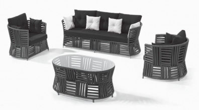 Градински сет LUCCA АНТРАЦИТ с диван, кресла и маса