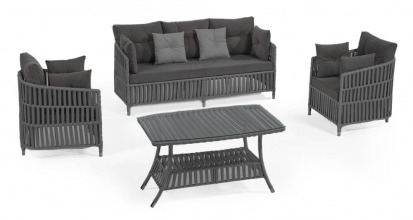 Градински сет MANILA ANTHRACITE с диван, кресла и маса