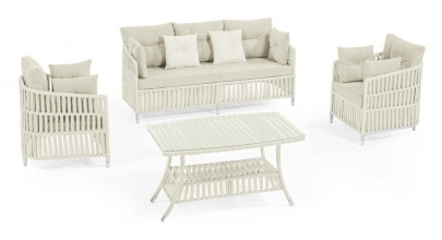 Градински сет MANILA CREAM с диван, кресла и маса