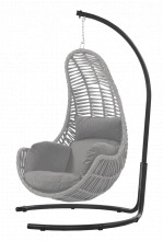 Луксозна градинска люлка RAVENNA светло сива 198x120 см