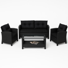 Градински комплект Hillwood от ратан и стомана