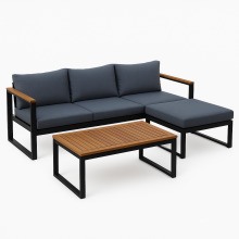 Градински комплект Keane с ъглов диван и акация