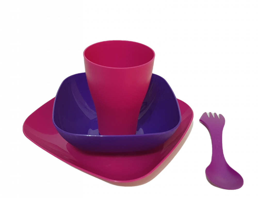 Комплект за пикник с пластмасови прибори и посуда (1690421)