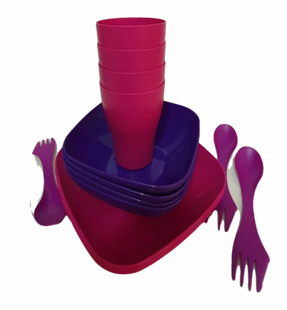 Комплект за пикник с пластмасови прибори и посуда (1690421)