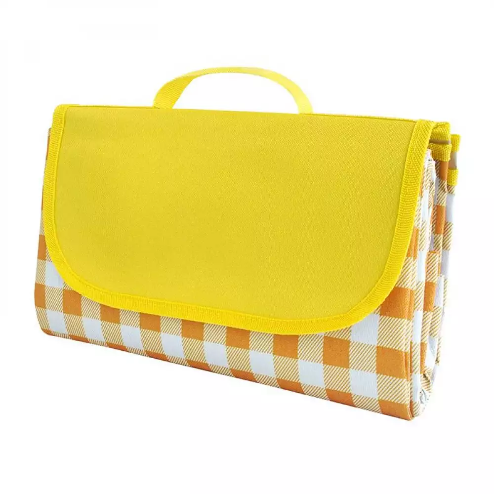 Постелка за пикник 150х200 см Жълто каре | Водоустойчива Постелка за пикник 150х200 см Жълто каре | Водоустойчива