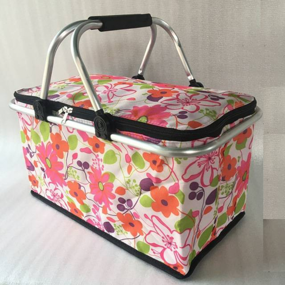Термо-чанта за пикник с двойна дръжка "Пъстри цветя"