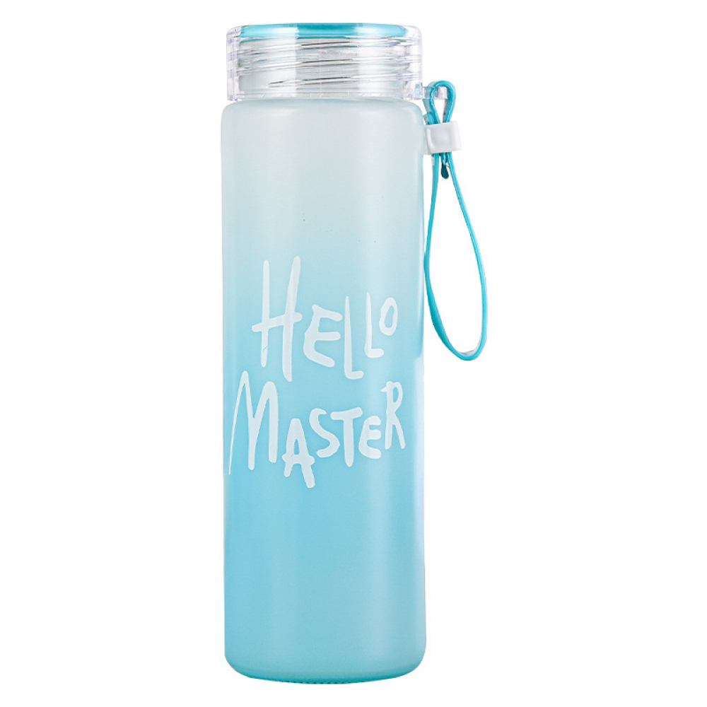 Бутилка за вода от цветно топлоустойчиво, боросиликатно стъкло "Hello Master" 400 мл. - 6 бр.