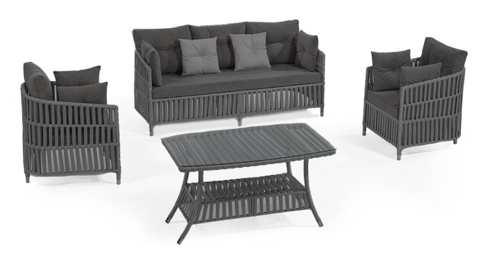 Градински сет MANILA ANTHRACITE с диван, кресла и маса