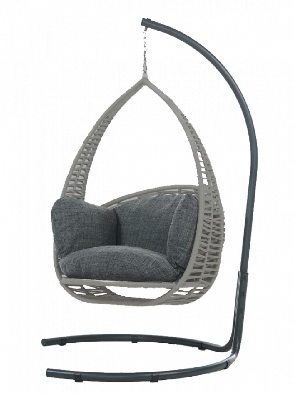 Луксозна градинска люлка BALI СВЕТЛО СИВА 198 х 120 см