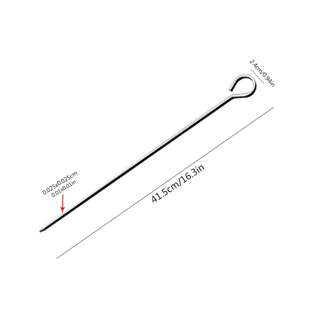 Комплект 10 Метални Шиша за Барбекю - 41,5 х 0,25 х 0,25 см