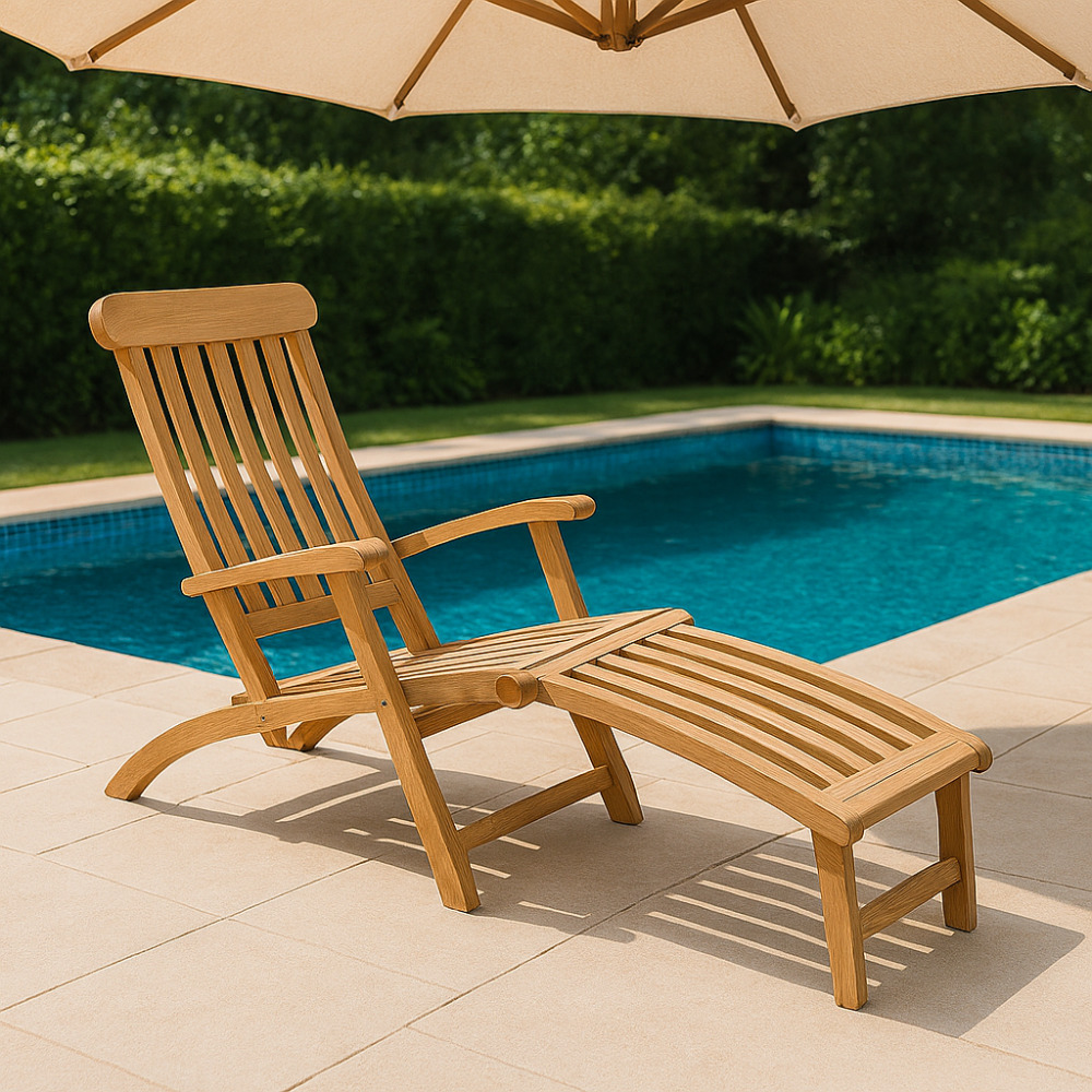 Сгъваем шезлонг JAVA от тиково дърво – комфорт и стил