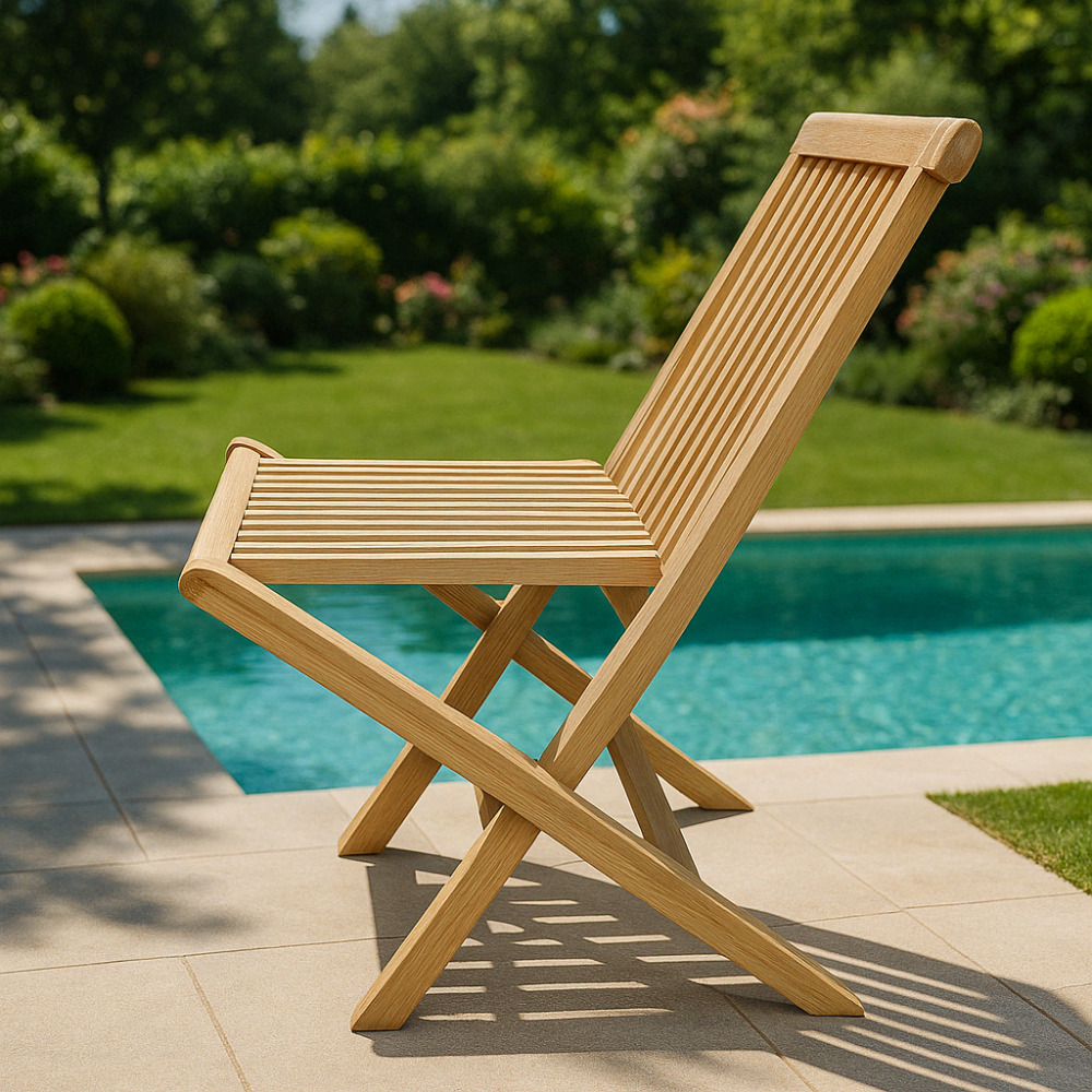 Сгъваем стол JAVA от тиково дърво – компактен и стилен