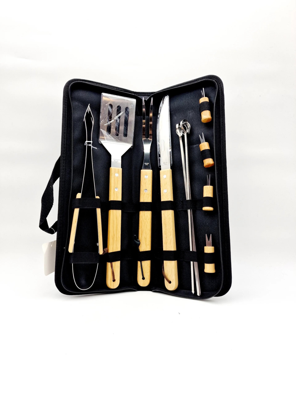 Барбекю комплект с дървени дръжки – 13 части