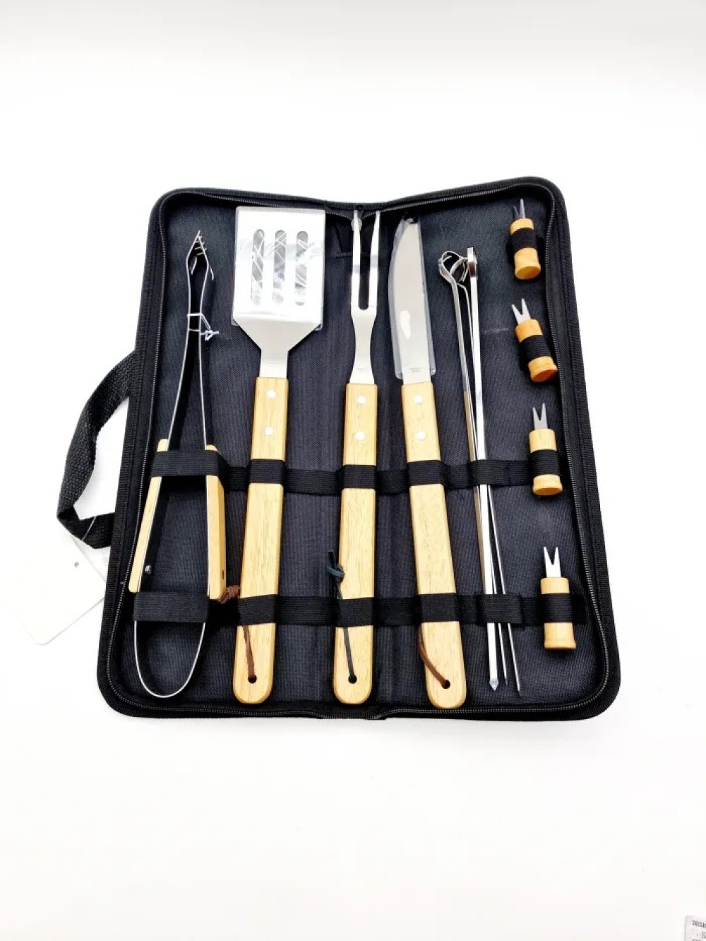 Барбекю комплект с дървени дръжки – 13 части