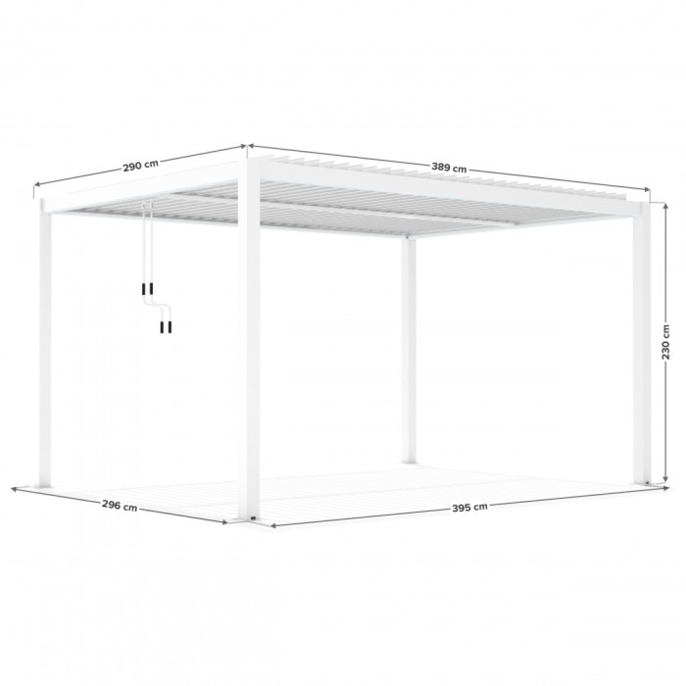 Алуминиева пергола Luxe 3x4 бяла с LED