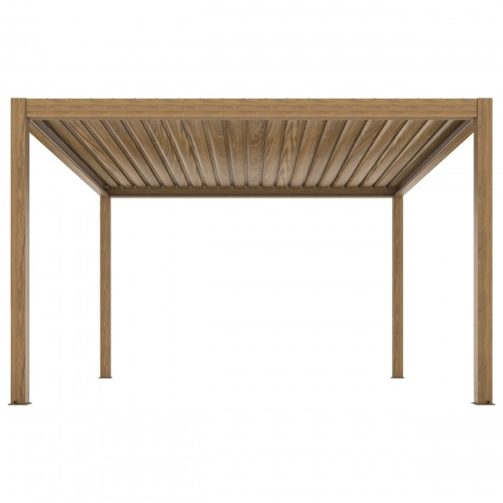 Електрическа пергола LUXE 4x4 м дърво с LED осветление