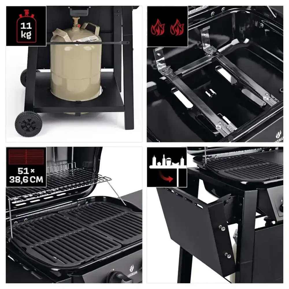 Газово барбекю LANDMANN Gas BBQ 2.0 Black