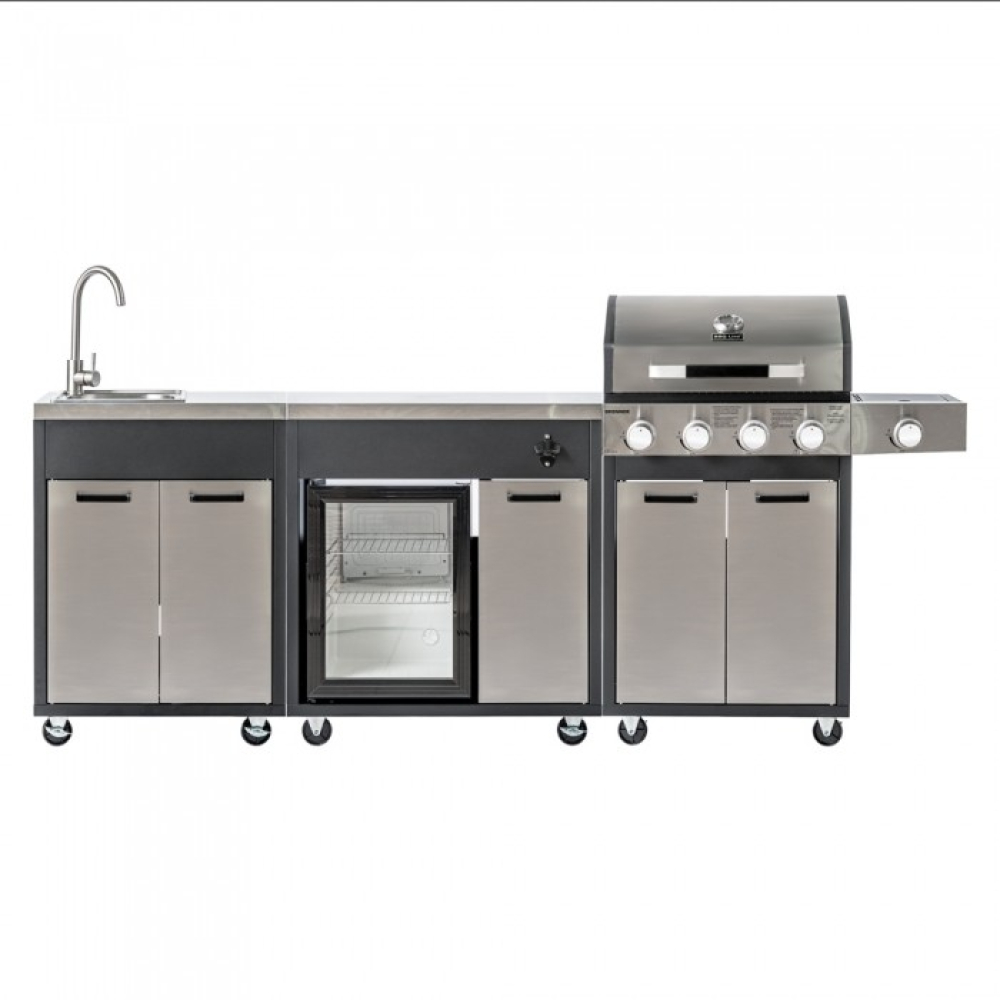 Градинска кухня Brenner K4PLUS с газов грил и шкафове