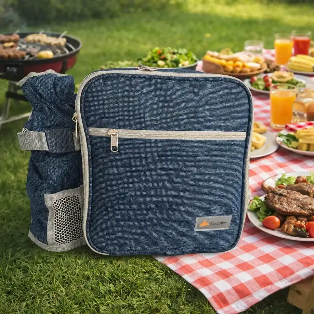 Чанта за пикник за двама с термо-калъф за бутилка