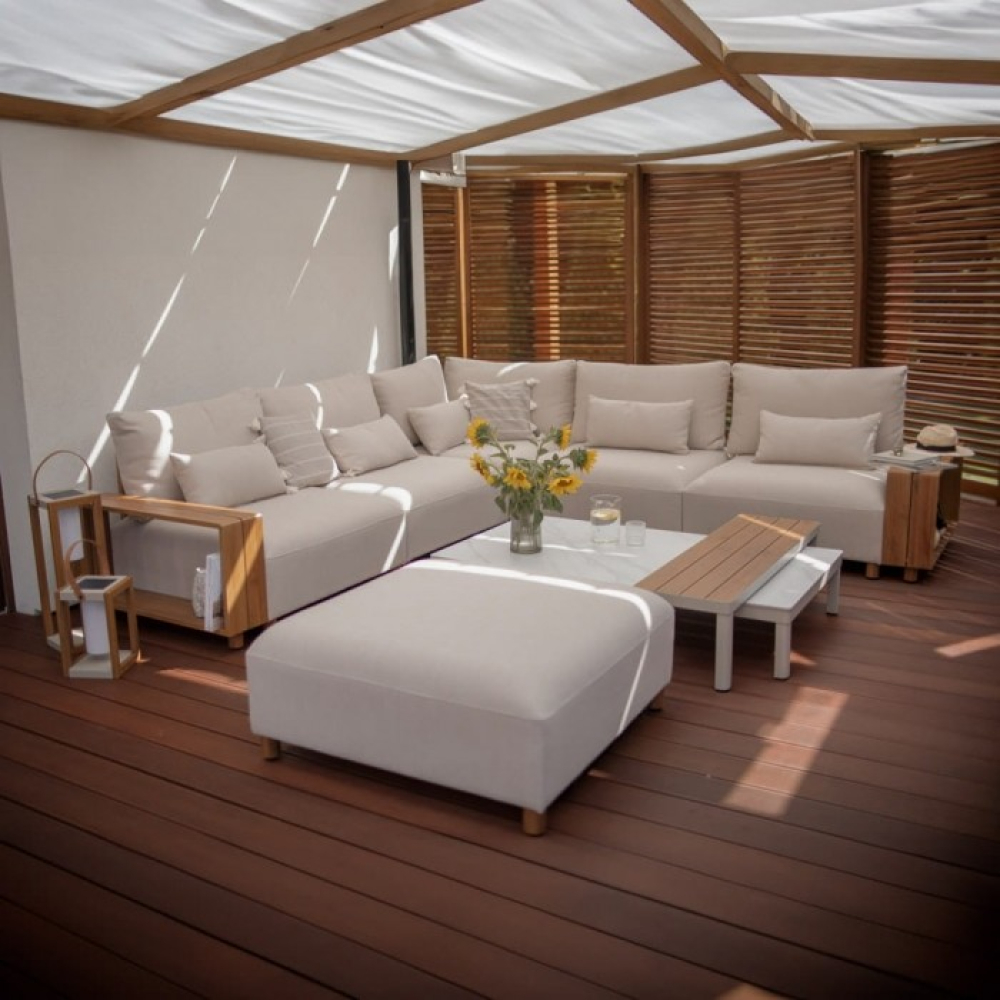 Комплект мебели Kalem бежов с калъфи за тераса и градина