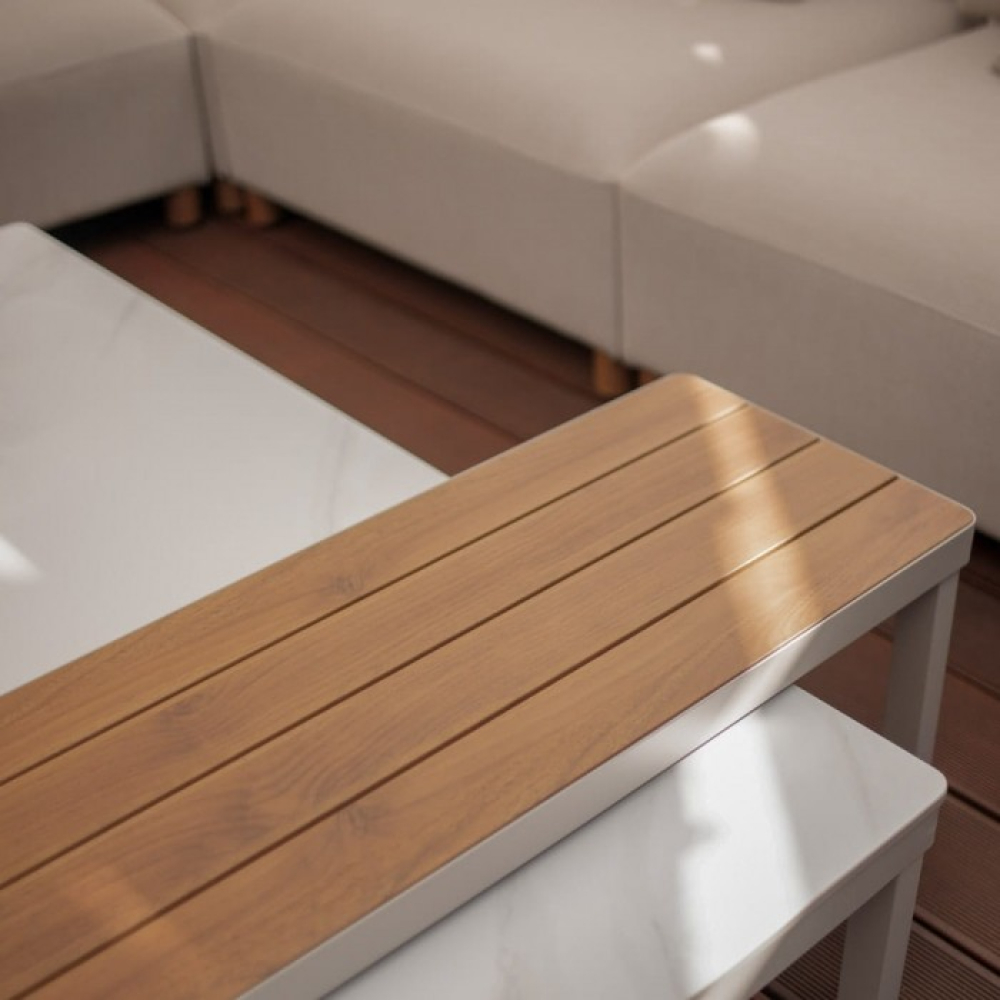 Комплект мебели Kalem бежов с калъфи за тераса и градина