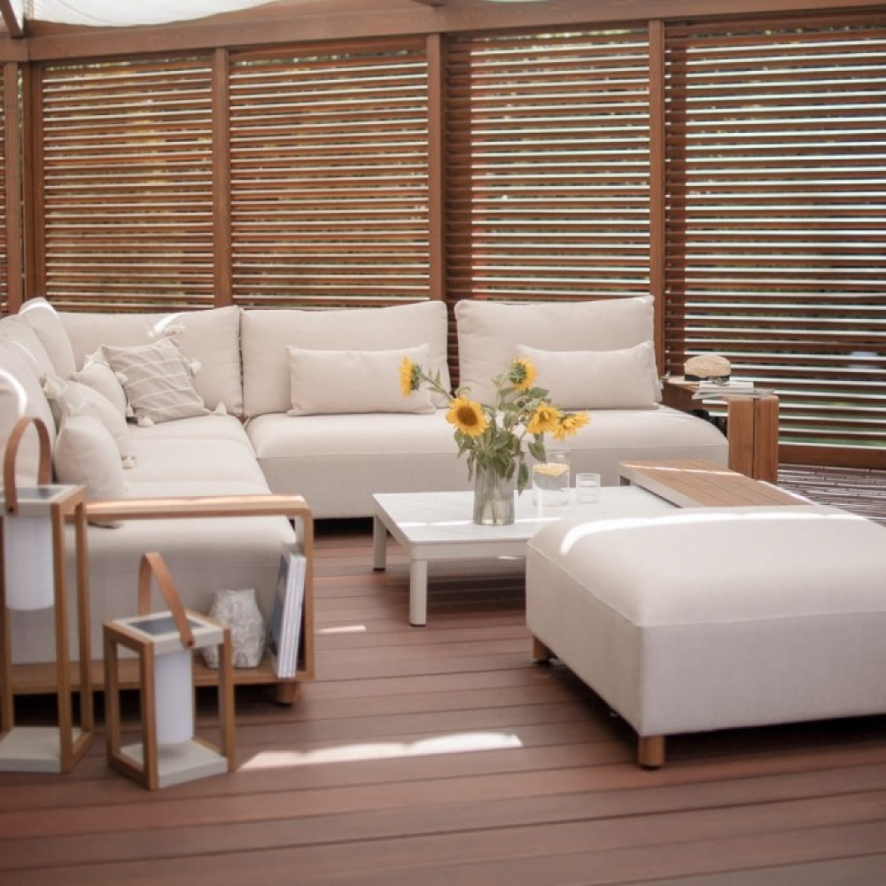 Комплект мебели Kalem бежов с калъфи за тераса и градина