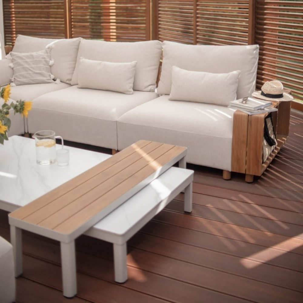 Комплект мебели Kalem бежов с калъфи за тераса и градина