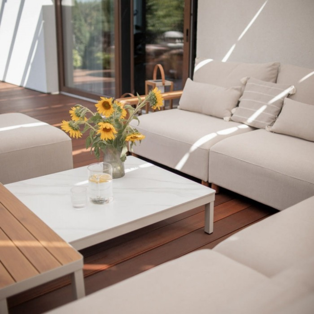 Комплект мебели Kalem бежов с калъфи за тераса и градина