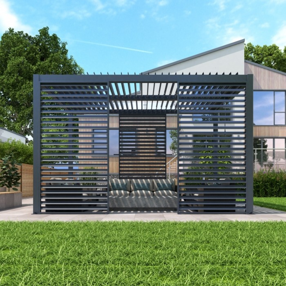 Луксозна пергола 3x4 с LED и отварящ се покрив