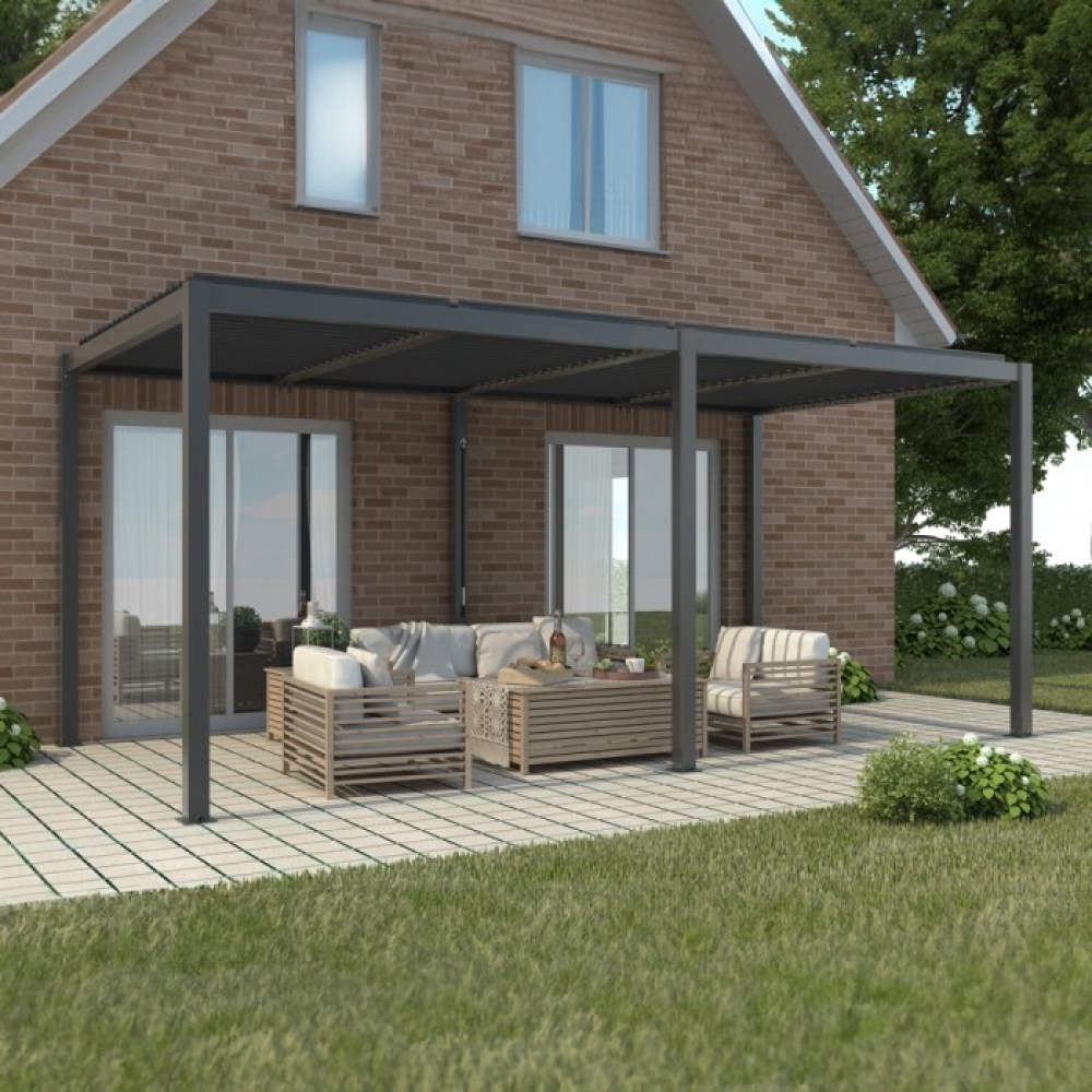 Пергола LUXE 5.8x4 м антрацит за градина и тераса