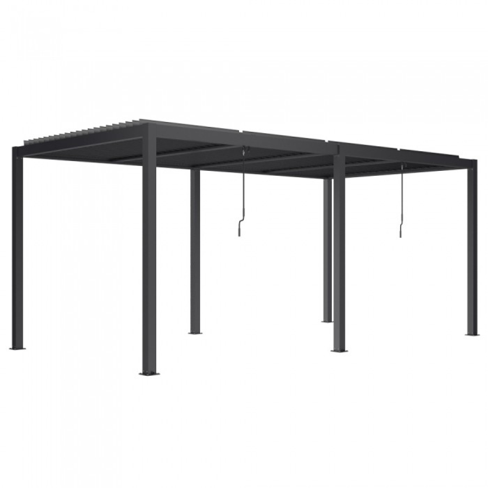 Пергола LUXE 7.8x4 м антрацит с LED осветление
