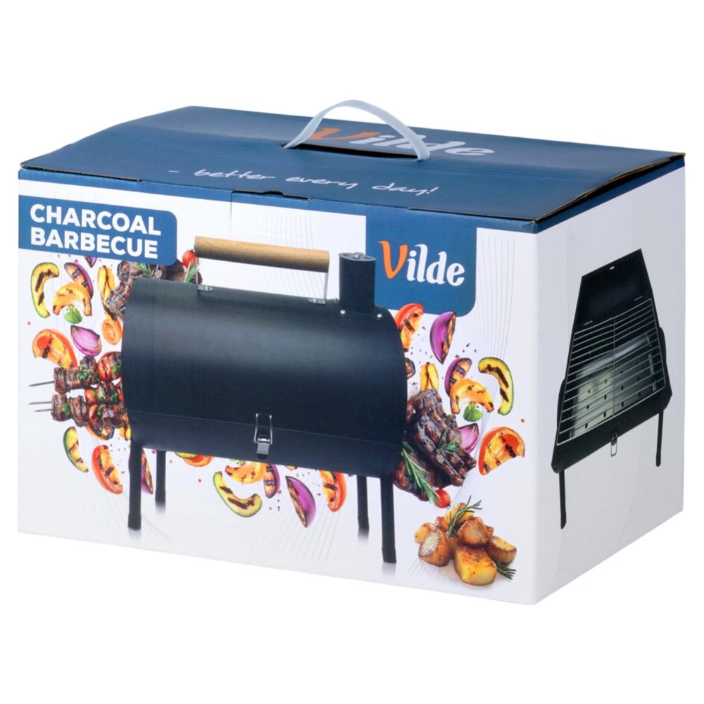Барбекю на въглища с комин и двойна скара 41x25x38 см | преносимо – снимка 11