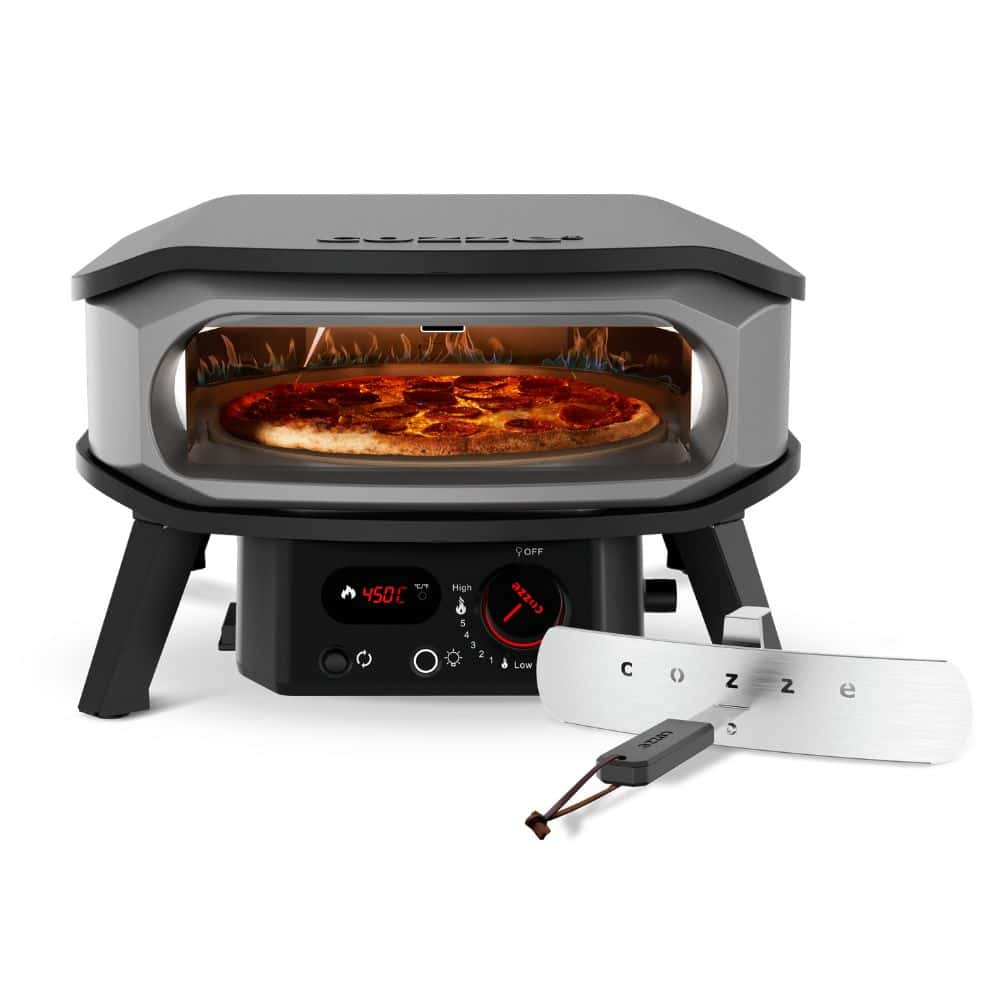 Фурна за пица Cozze 13″ Premium, на газ, с въртящ се камък, дигитален термометър и LED бутони – снимка 10