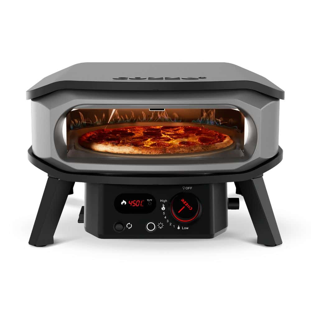 Фурна за пица Cozze 13″ Premium, на газ, с въртящ се камък, дигитален термометър и LED бутони – снимка 7