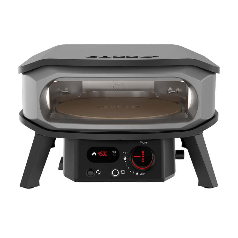 Фурна за пица Cozze 13″ Premium, на газ, с въртящ се камък, дигитален термометър и LED бутони – снимка 8