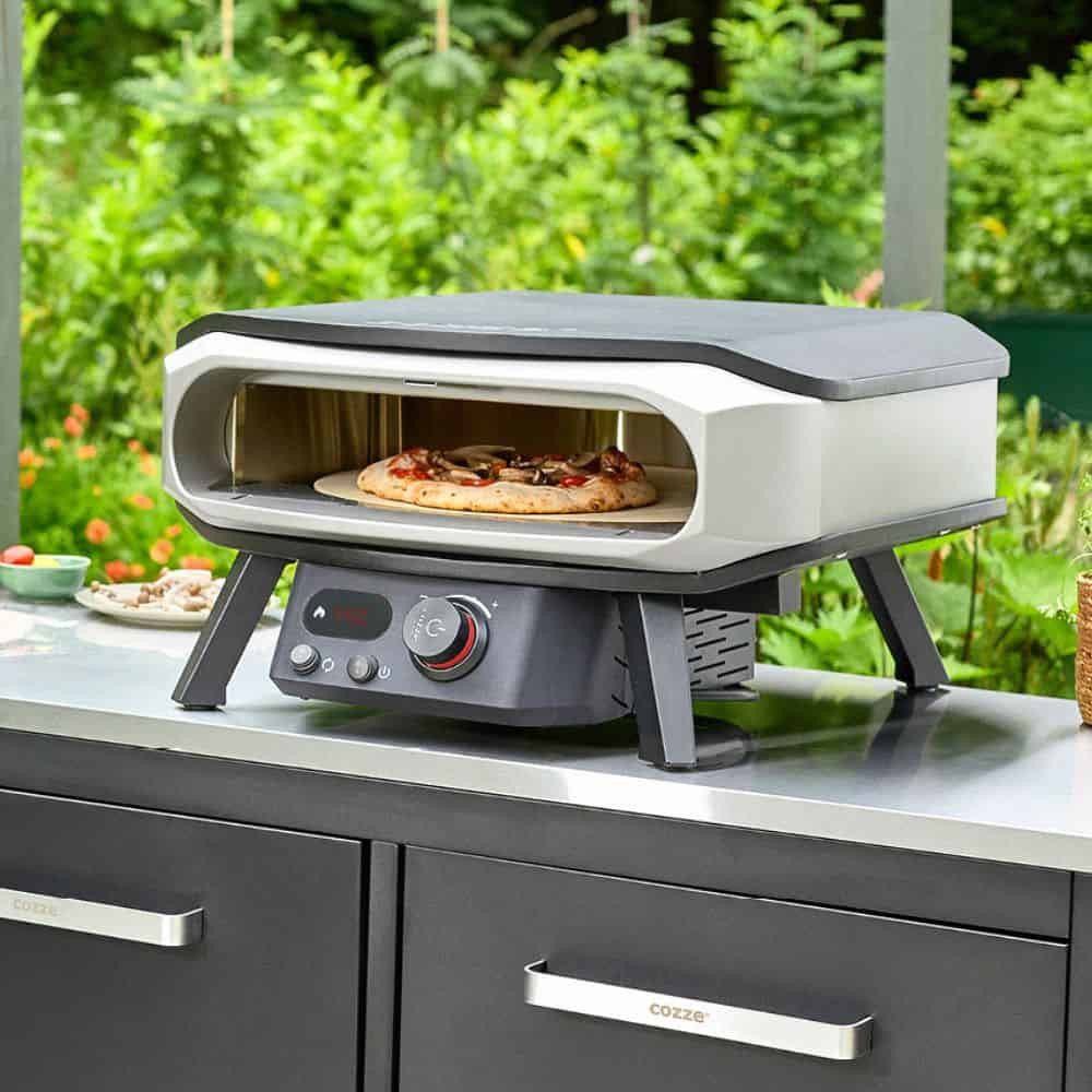 Фурна за пица Cozze 13″ Premium, на газ, с въртящ се камък, дигитален термометър и LED бутони – снимка 2