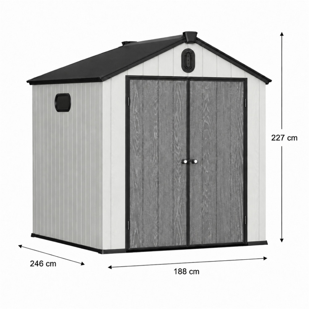 Градинска къща-барака Ш188 × Д246 × В227 см. HDPE- пластмаса